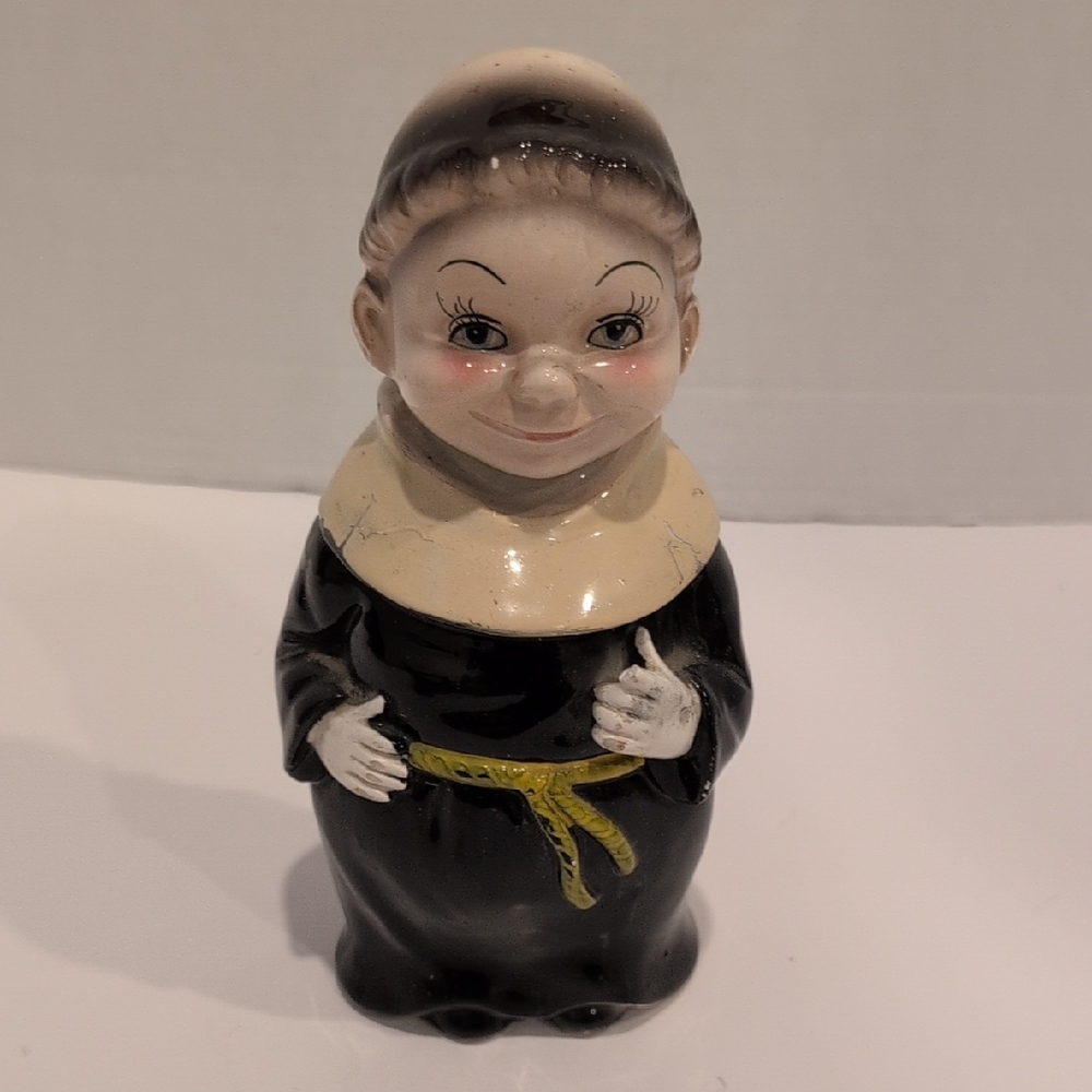 Vintage Ceramic Monk Friar Piggy Bank Japan